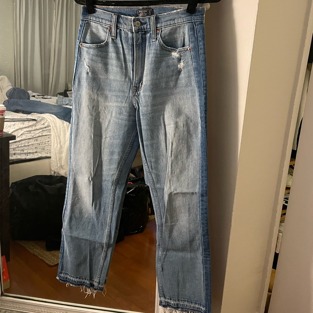 Abercrombie two tone straight leg jeans